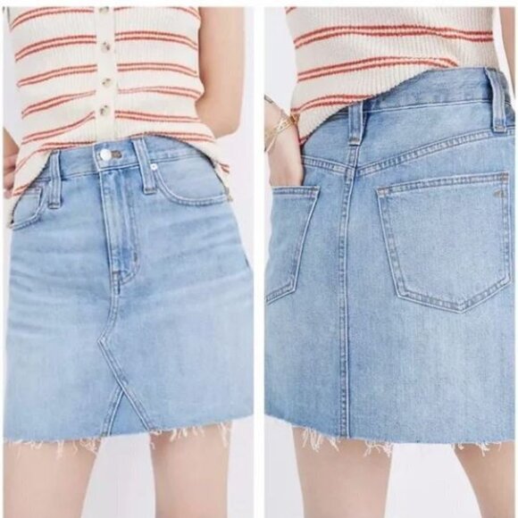 MADEWELL Rigid A-Line Denim Mini Skirt Size Small 26 - Picture 1 of 5